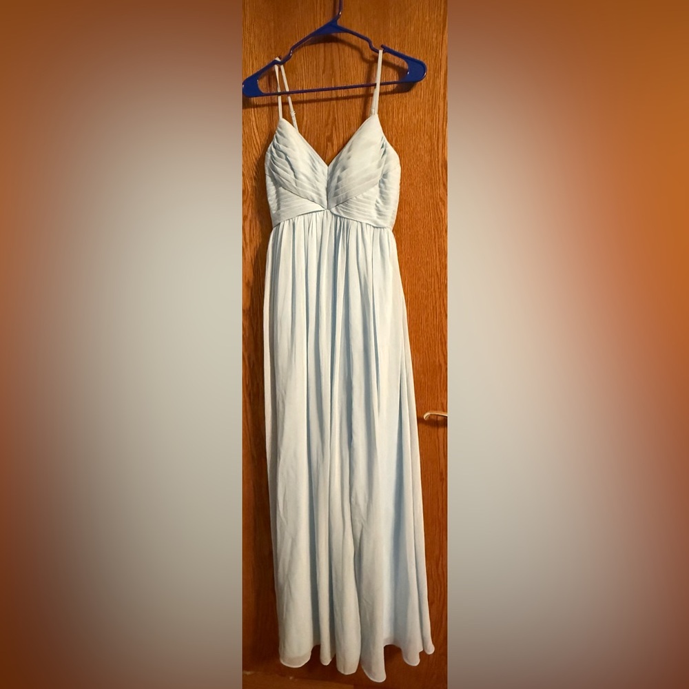 Azazie sky blue bridesmaid dress